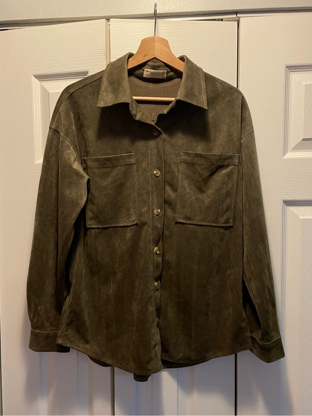 Altar’d state faux suede button down top size XS
